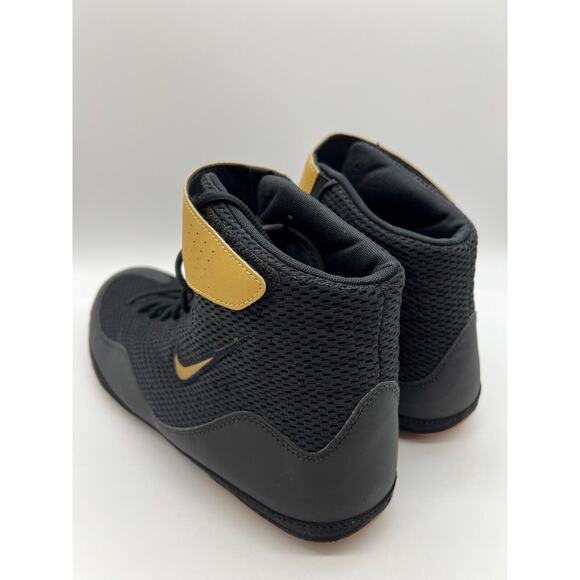 Nike Inflict 3 Wrestling Boxing Shoes Black Gold 325256-004 Men\'s Size 14